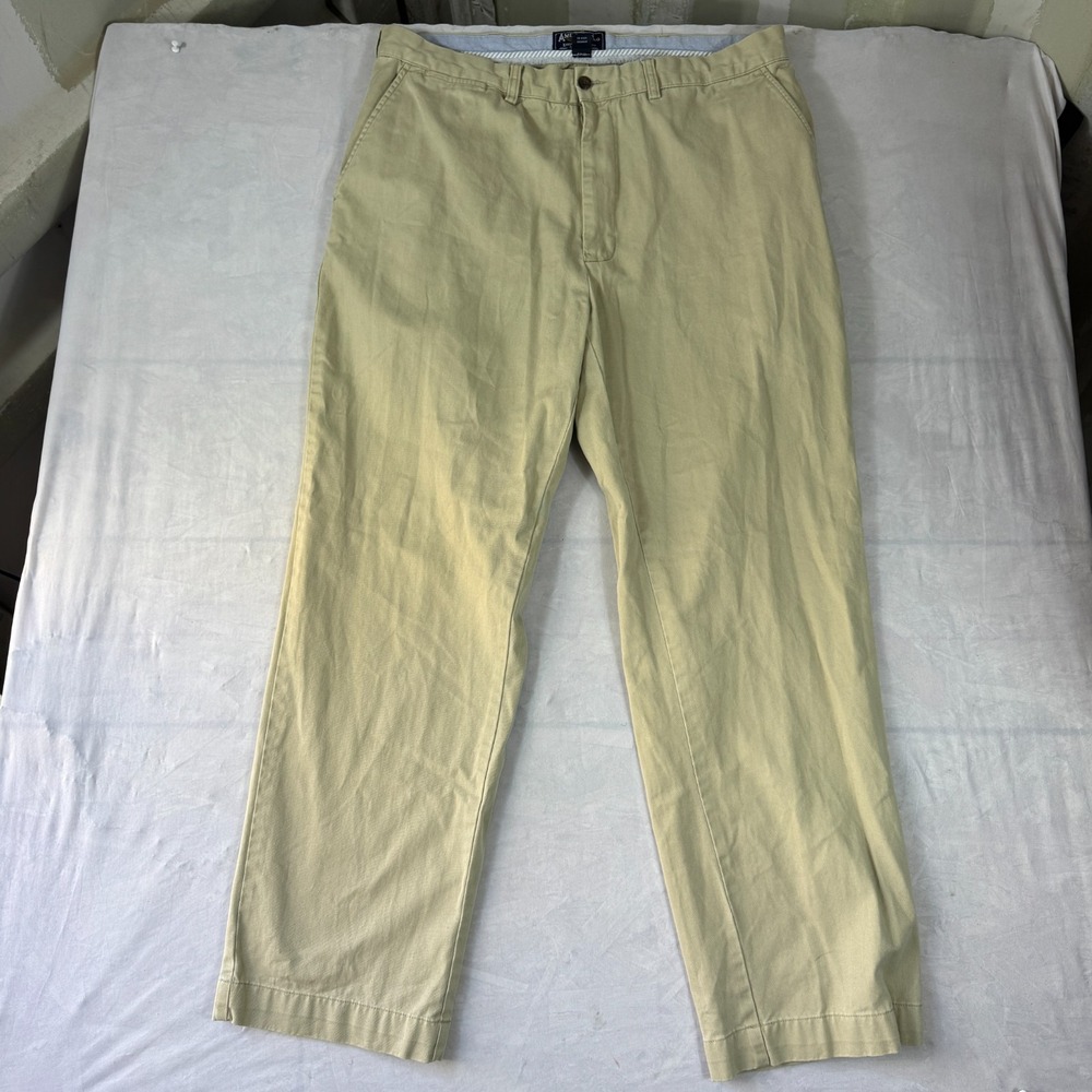 American Living Mens Chino Pants Beige Flat Front Preppy Straight Leg‎ 38/32